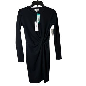 Socialite Black Long Sleeve Knit MIDI Dress Size XS